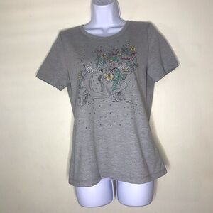 Christopher&banks gray Scooter flowers basket top